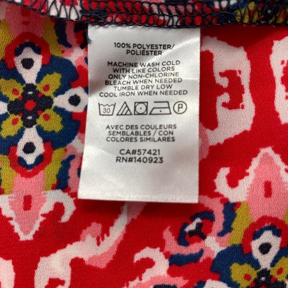 Ann Taylor LOFT Mixed Mosaic Split Neck Blouse - Picture 6 of 7